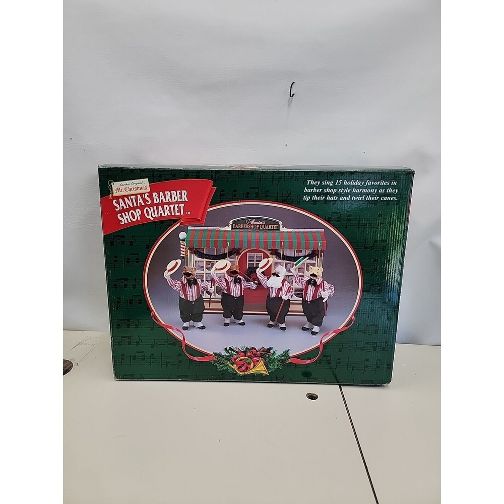 Mr. Christmas Santa's Barber Shop Quartet Animated Singing Bears VTG 1999